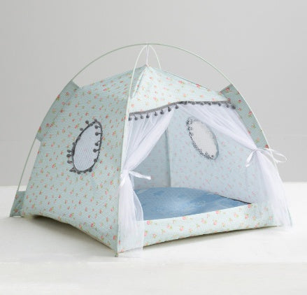 Cat Tent House With Enclosed Pet Bed