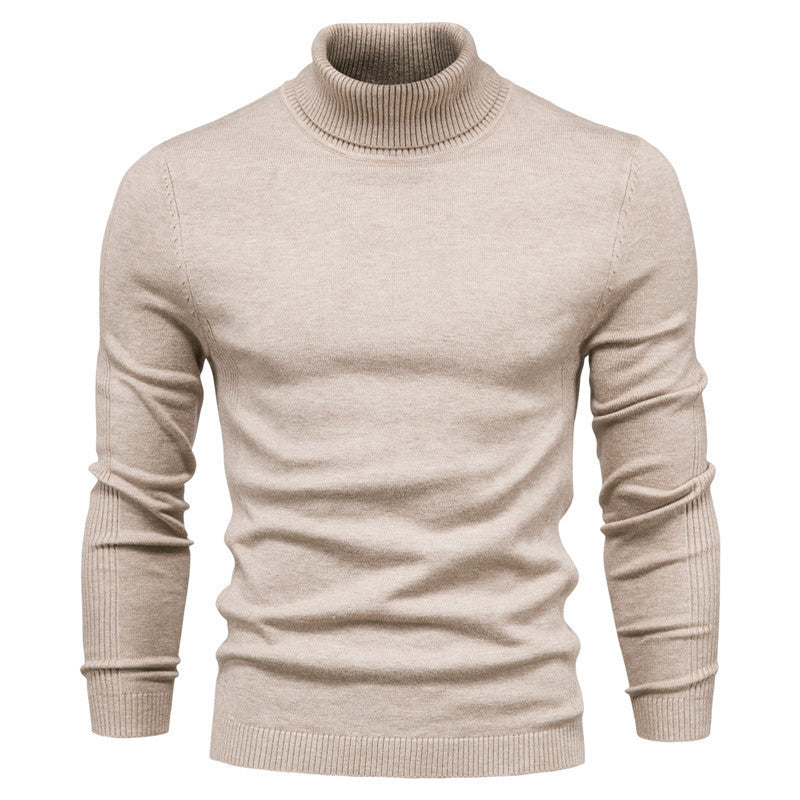 Winter Turtleneck Sweater Solid Colour Slim Fit - Pullover & Knitted Top For Men