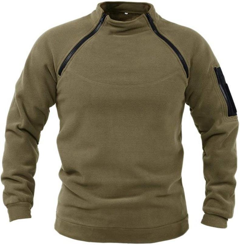 Men's Warm Stand Collar And Loose Solid Colour Sweater