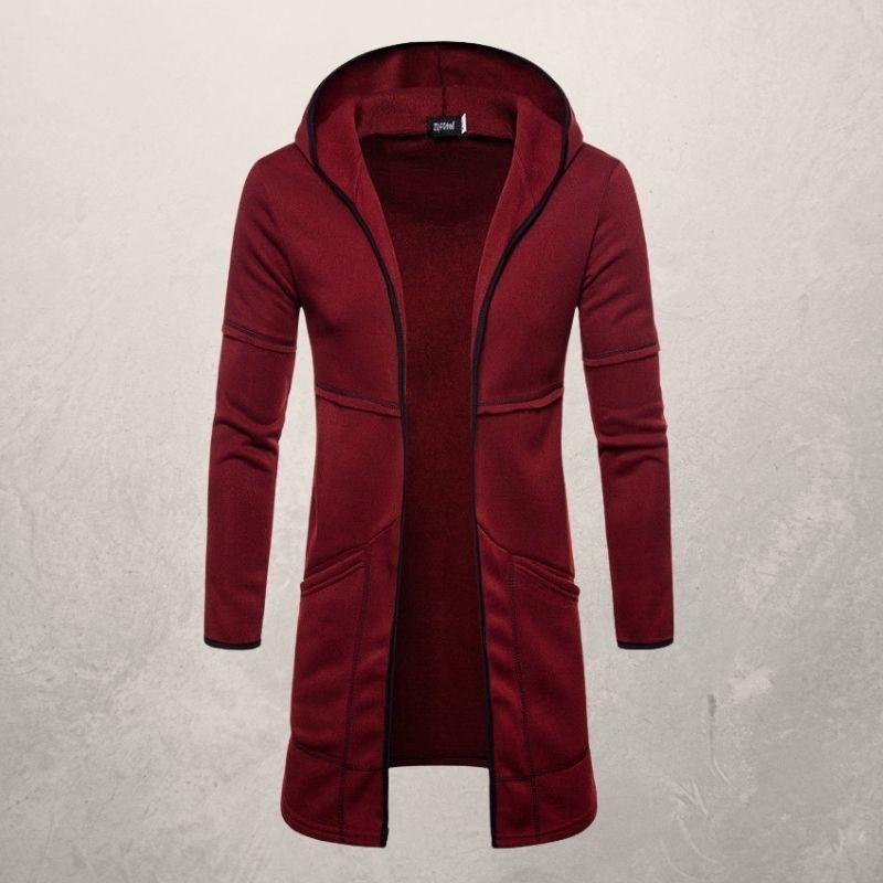 Men's Sweater Mid-Length Large Pocket Hooded Cardigan