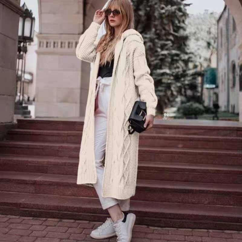 Women's Hooded Long Cardigan Sweater
