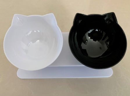 Inclined Transparent Single Pet Food Bowl For Cats - Ear Oblique Mouth