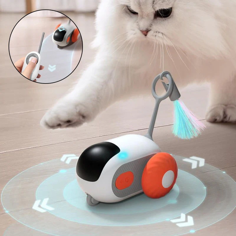 Remote Control Interactive Pet Car Toy With USB Charging - Automatic Self-Moving And Interactive Cat Toy