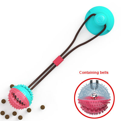 Silicon Suction Cup Tug Interactive Dog Ball Toy - Pet Chew, Bite, And Tooth Cleaning Features to Improve Oral Hygiene