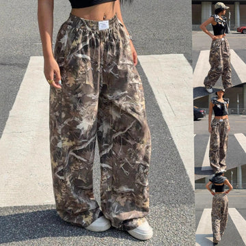 Slimming Casual Pants Hip Hop Retro Street Multi-Pocket Camouflage Cargo Pants - Hip-Hop Cargo Grunge Baggy Trousers For Women