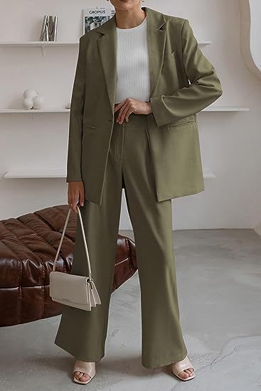 Women's Fashion Casual Solid Colour Coat - Trousers Suit