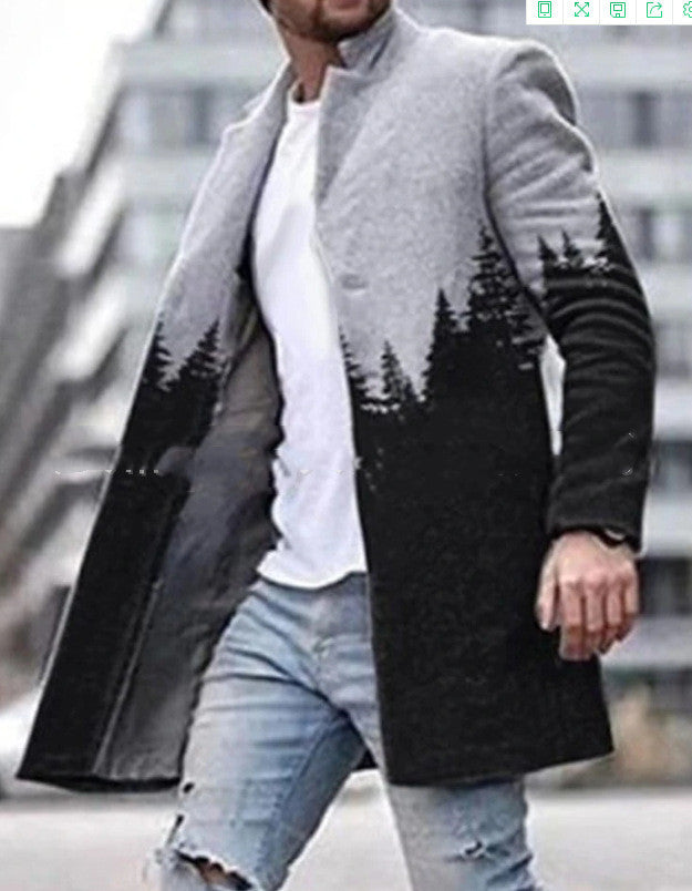 Men's Fashion Casual Jacket Mid-Length Trench Coat