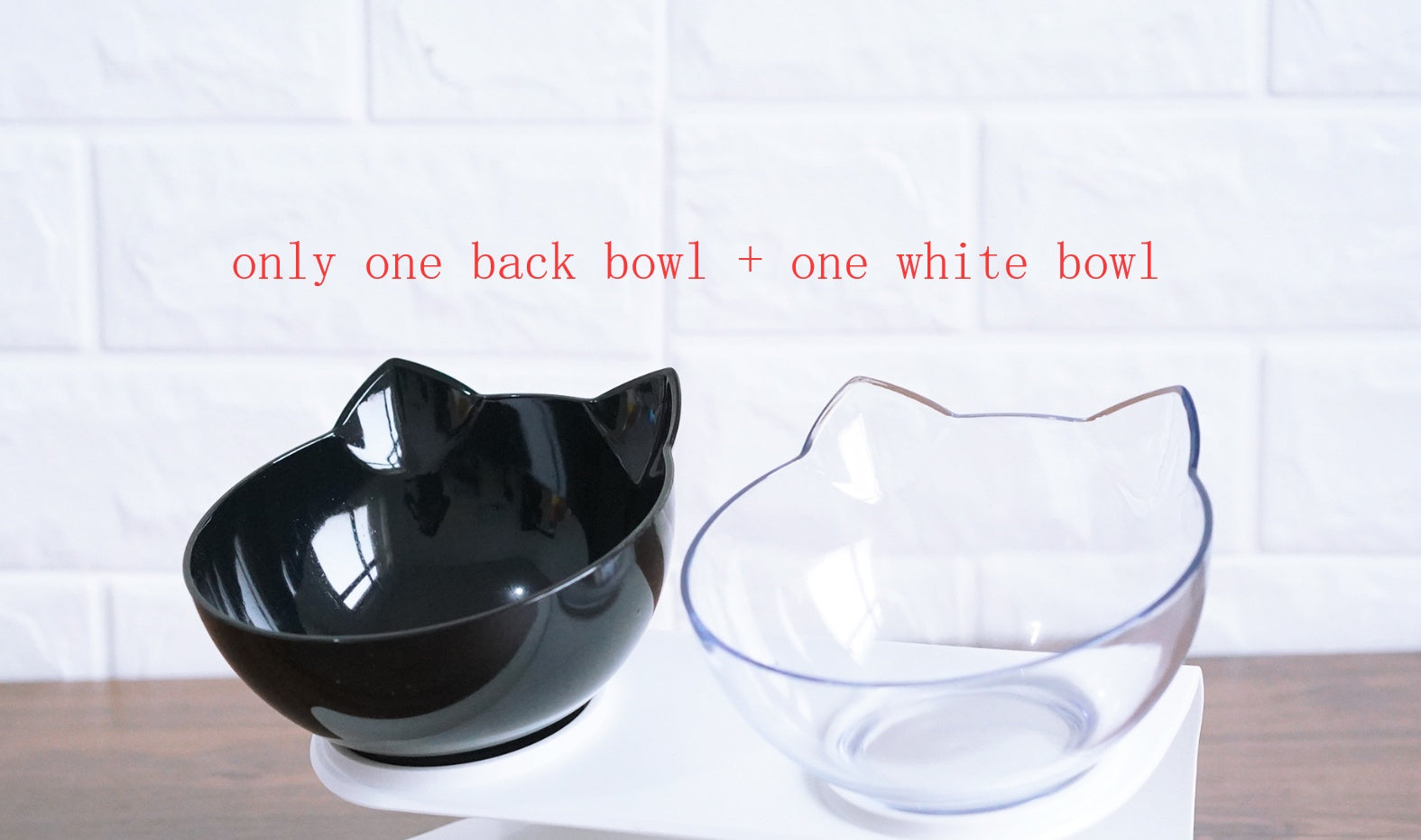 Inclined Transparent Single Pet Food Bowl For Cats - Ear Oblique Mouth