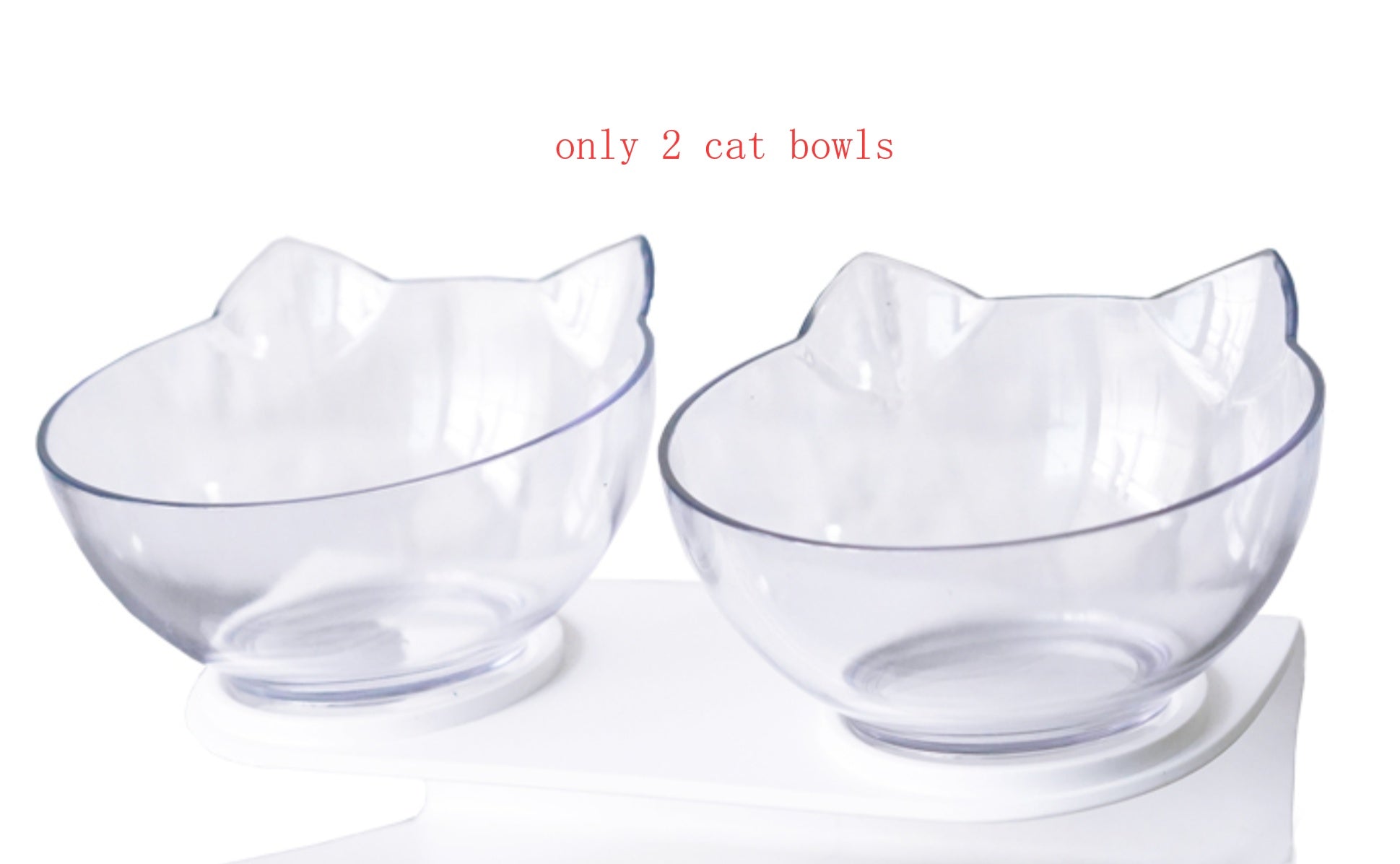 Inclined Transparent Single Pet Food Bowl For Cats - Ear Oblique Mouth