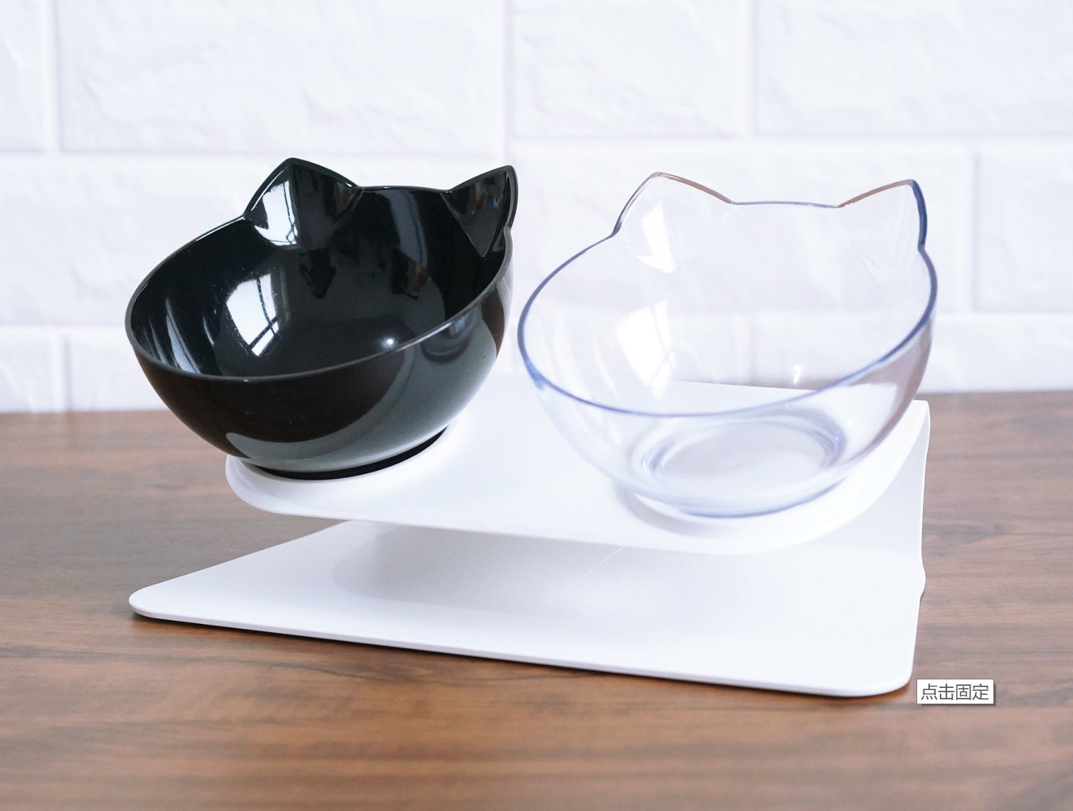 Inclined Transparent Single Pet Food Bowl For Cats - Ear Oblique Mouth
