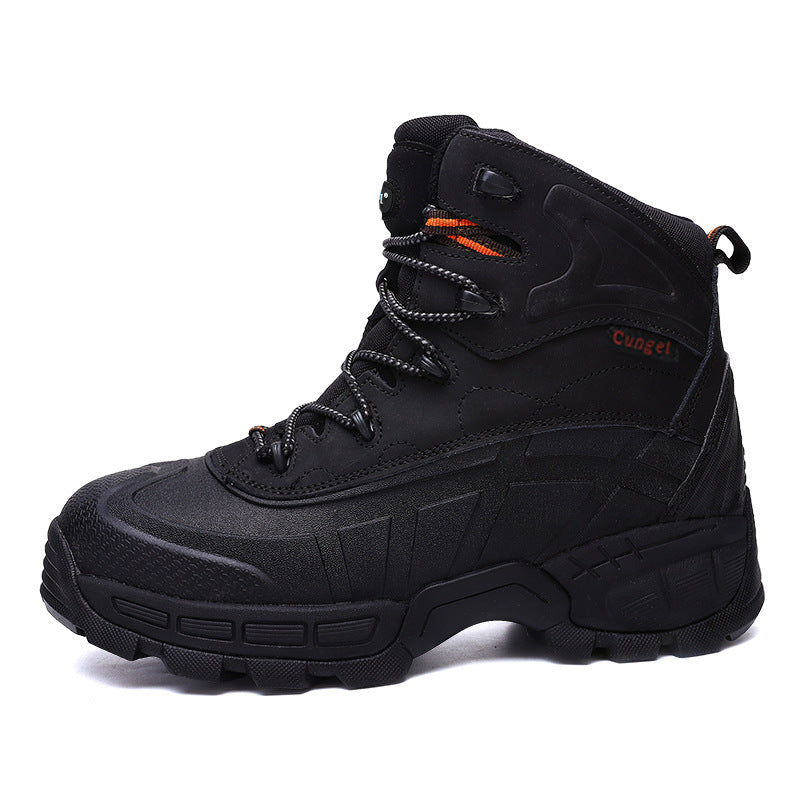 Men's High-Top Wear-Resistant Steel-Soled Boots - Outdoor Desert, Tactical, & Anti-Smashing Safety Boots