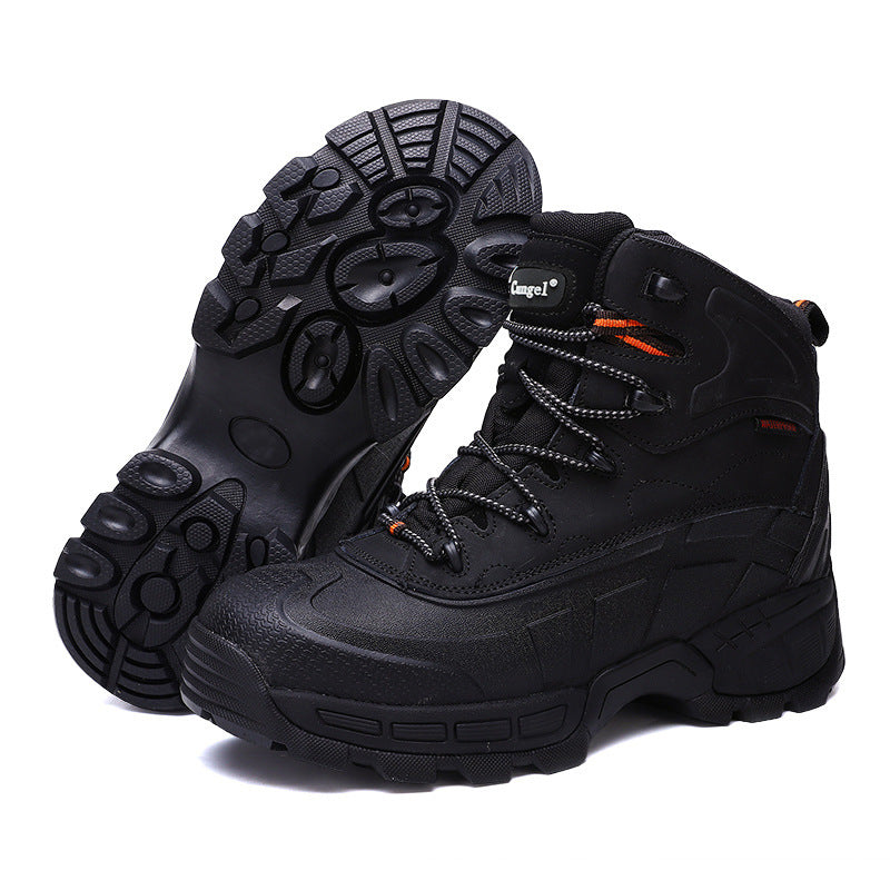 Men's High-Top Wear-Resistant Steel-Soled Boots - Outdoor Desert, Tactical, & Anti-Smashing Safety Boots