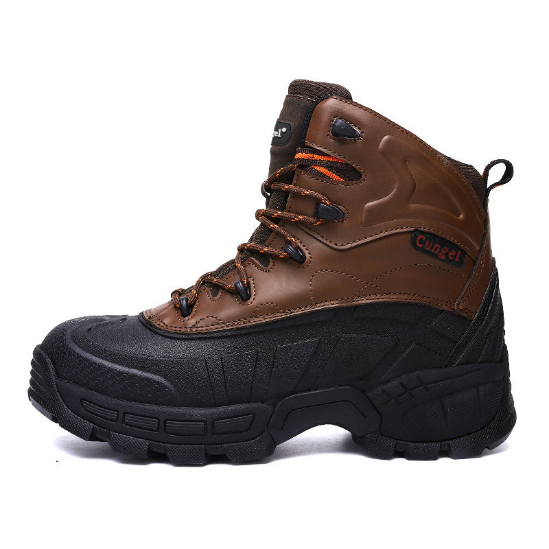 Men's High-Top Wear-Resistant Steel-Soled Boots - Outdoor Desert, Tactical, & Anti-Smashing Safety Boots