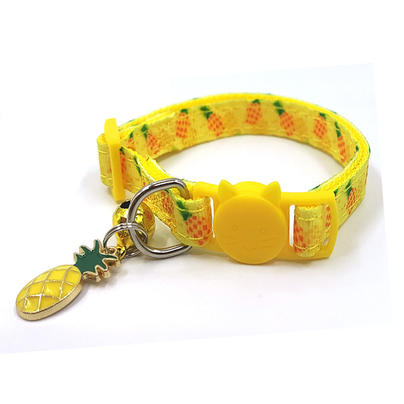 Pet Collar Strap - Cat Print Bell