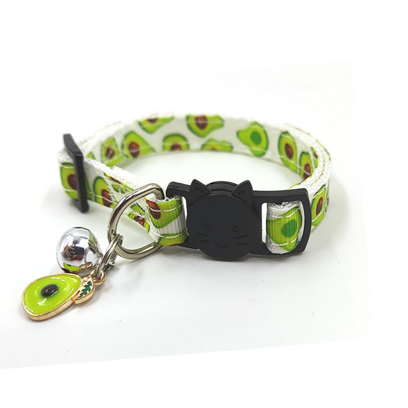 Pet Collar Strap - Cat Print Bell