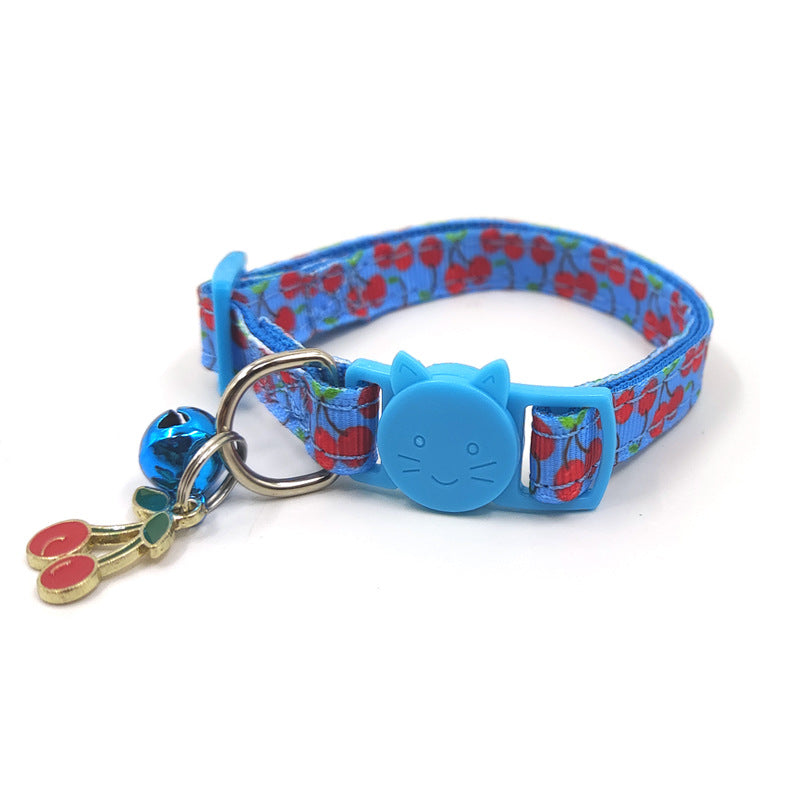 Pet Collar Strap - Cat Print Bell