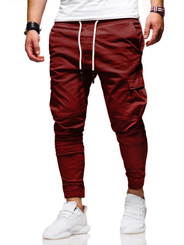 Tethered Elastic Sports Baggy Jogging Pants For Men