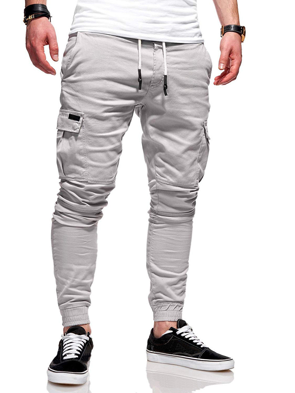 Tethered Elastic Sports Baggy Jogging Pants For Men