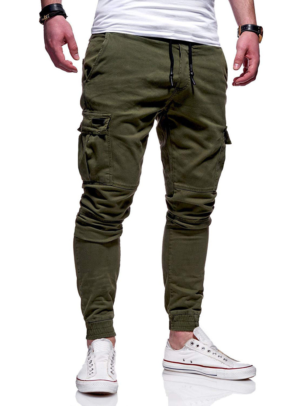 Tethered Elastic Sports Baggy Jogging Pants For Men