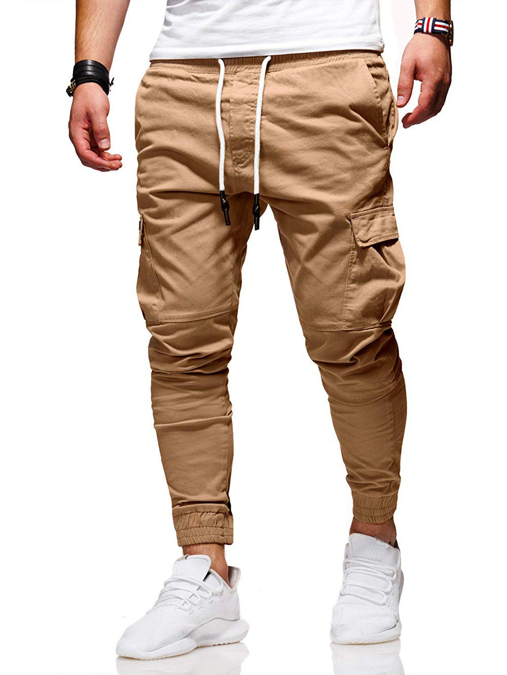 Tethered Elastic Sports Baggy Jogging Pants For Men