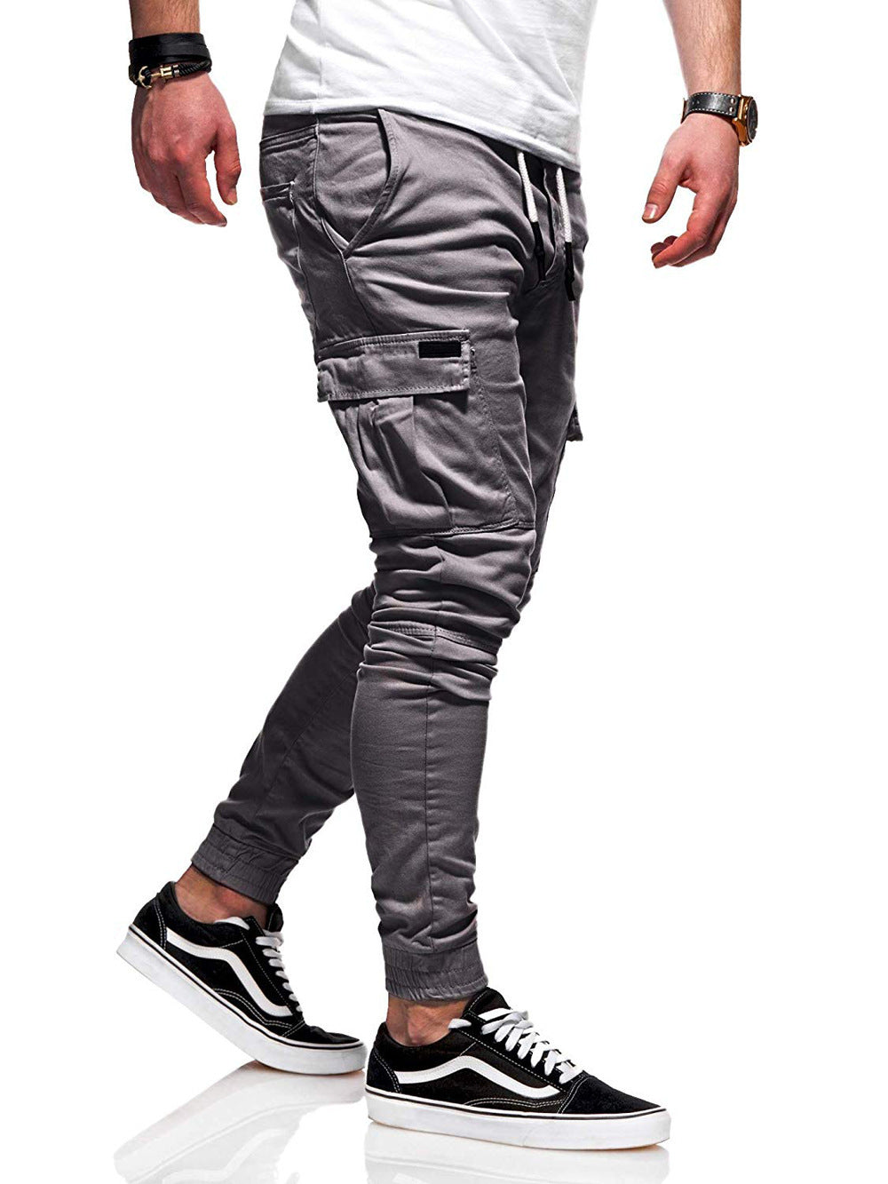 Tethered Elastic Sports Baggy Jogging Pants For Men