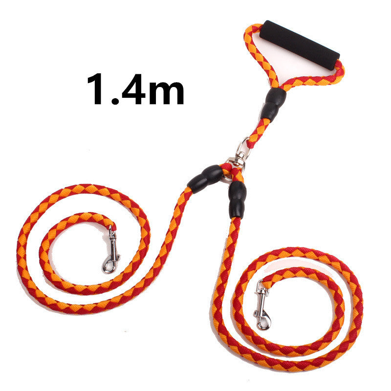 Double-Ended Traction Rope For Walking The Dog - Double Dog Collar Leash