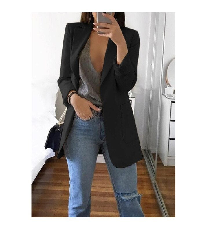 Lapel Slim Cardigan Temperament Blazer For Women