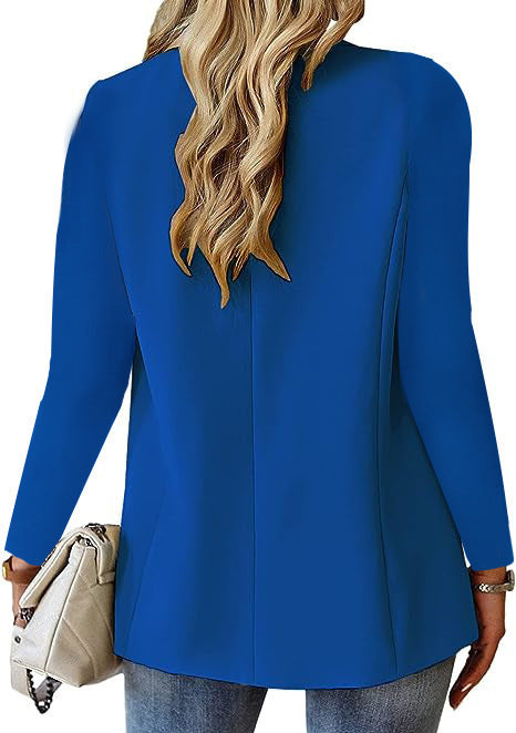 Women's Long-Sleeved Outwear Tops and Ins Lapel Button Jacket Fashion - Commuter Casual Suit Jacket For Ladies