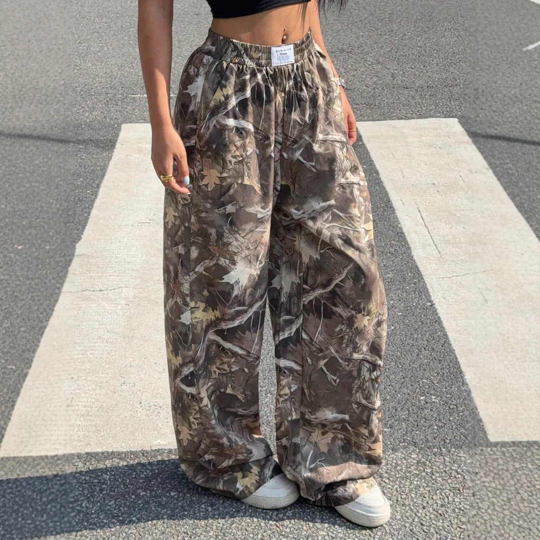 Slimming Casual Pants Hip Hop Retro Street Multi-Pocket Camouflage Cargo Pants - Hip-Hop Cargo Grunge Baggy Trousers For Women