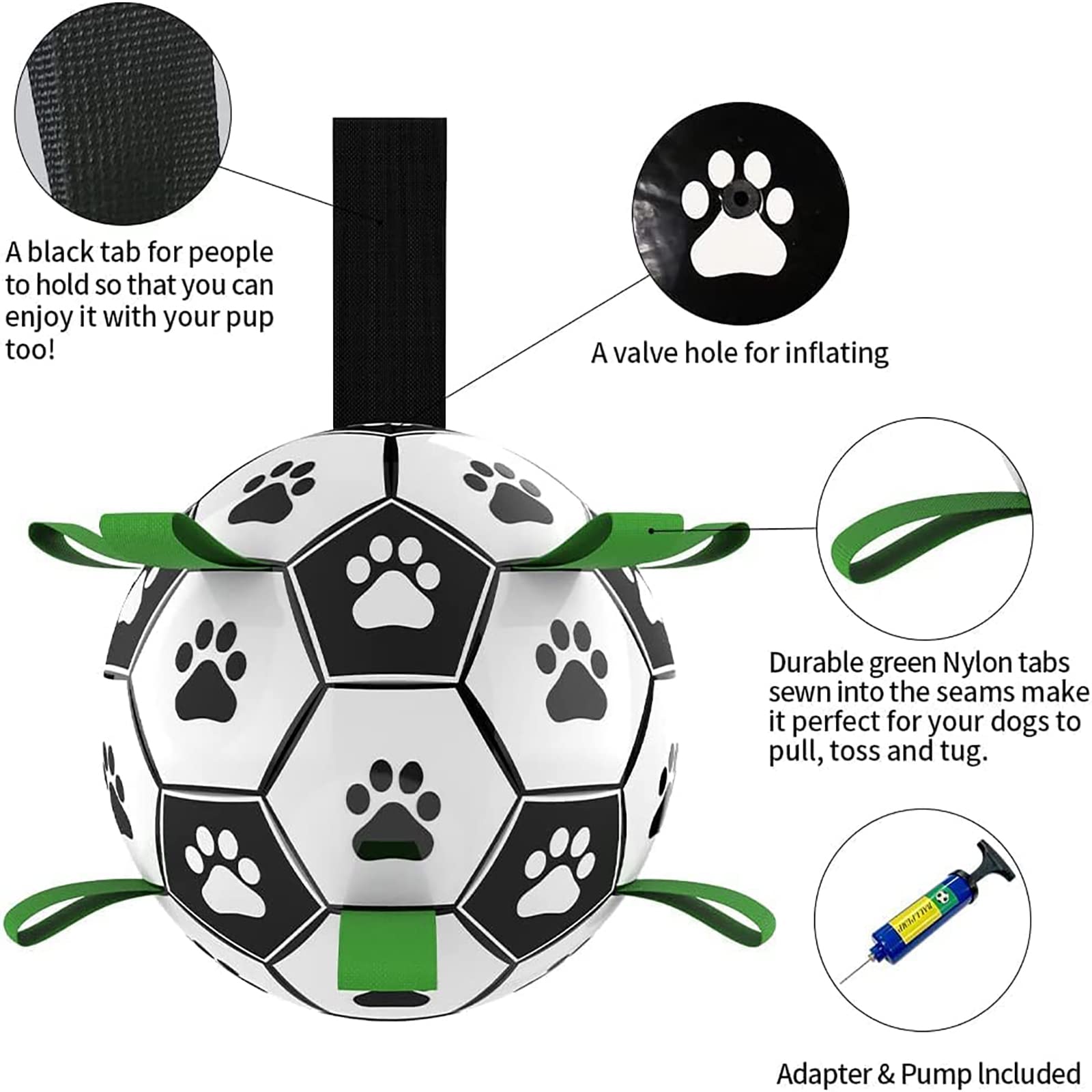 Interactive Football and Training Toy For Dogs - Inflated Outdoor Border Collie Balls For Large Dogs