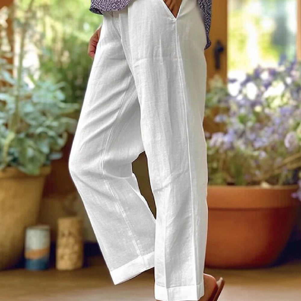 Women's Loose And Simple Solid Colour Fashion Casual Pants Straight-Leg Trousers