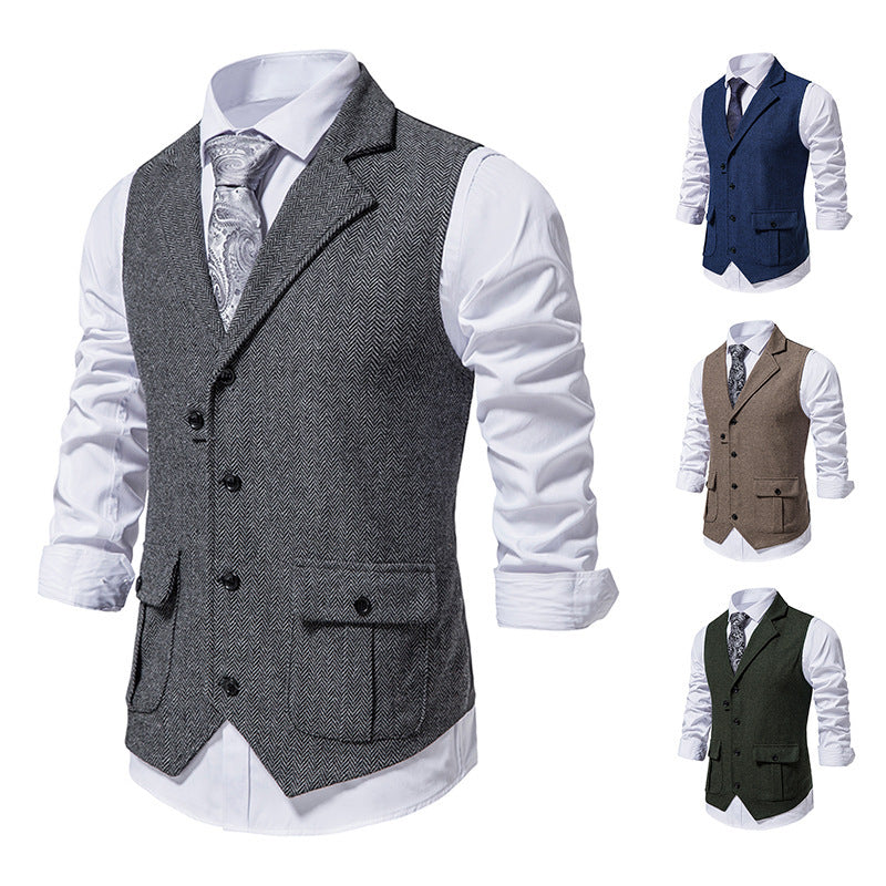 Men's European Single-Breasted Retro Vest