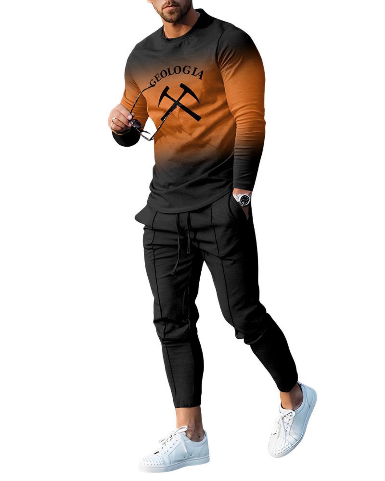 Men's Casual 3D Sweater Walking Suit