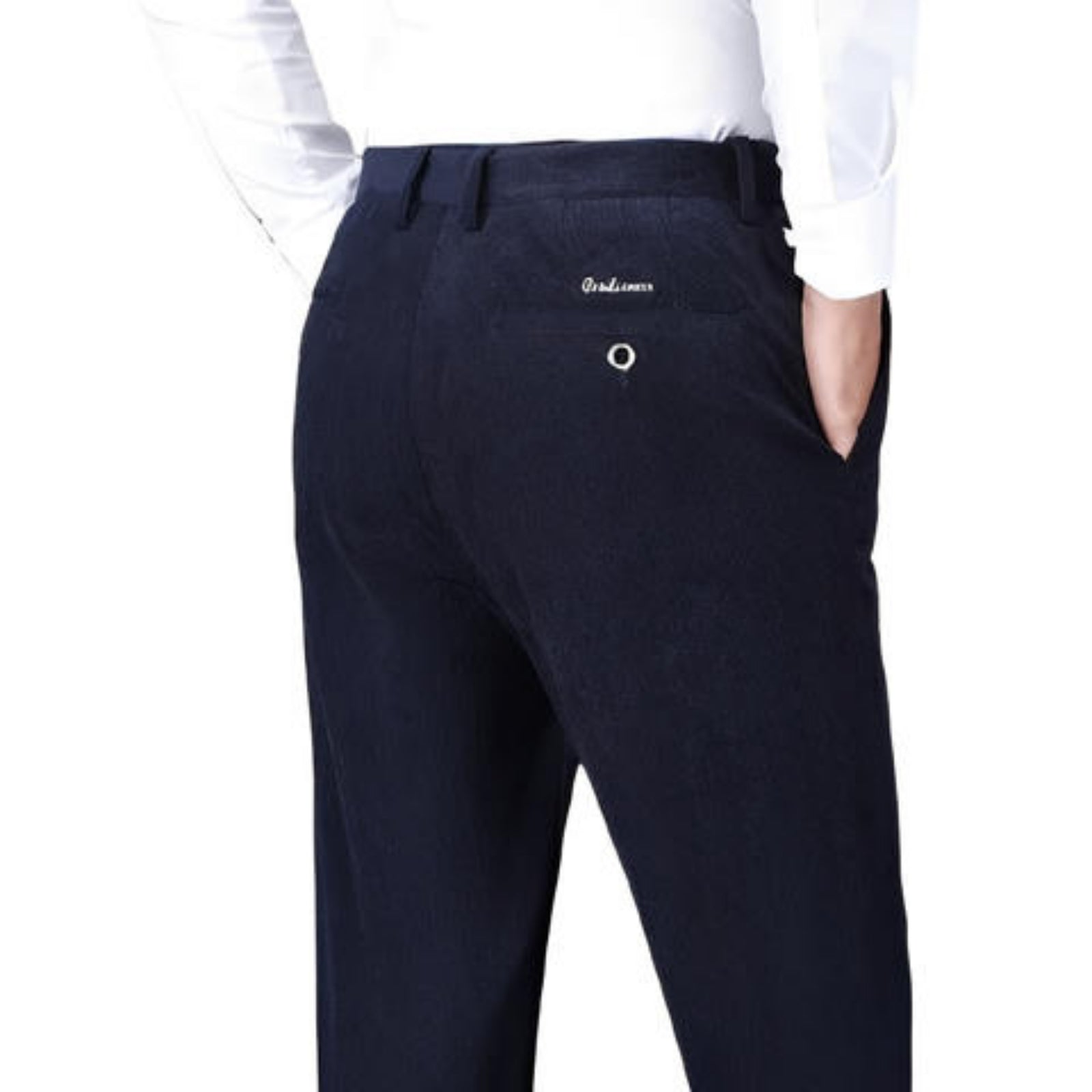 Men's Fleece-Lined Thick Corduroy Pants - Middle-Aged High Waist Warm Trousers
