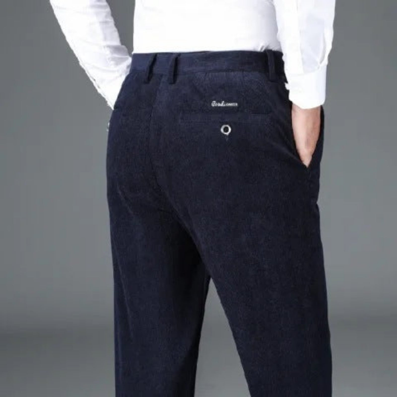 Men's Fleece-Lined Thick Corduroy Pants - Middle-Aged High Waist Warm Trousers