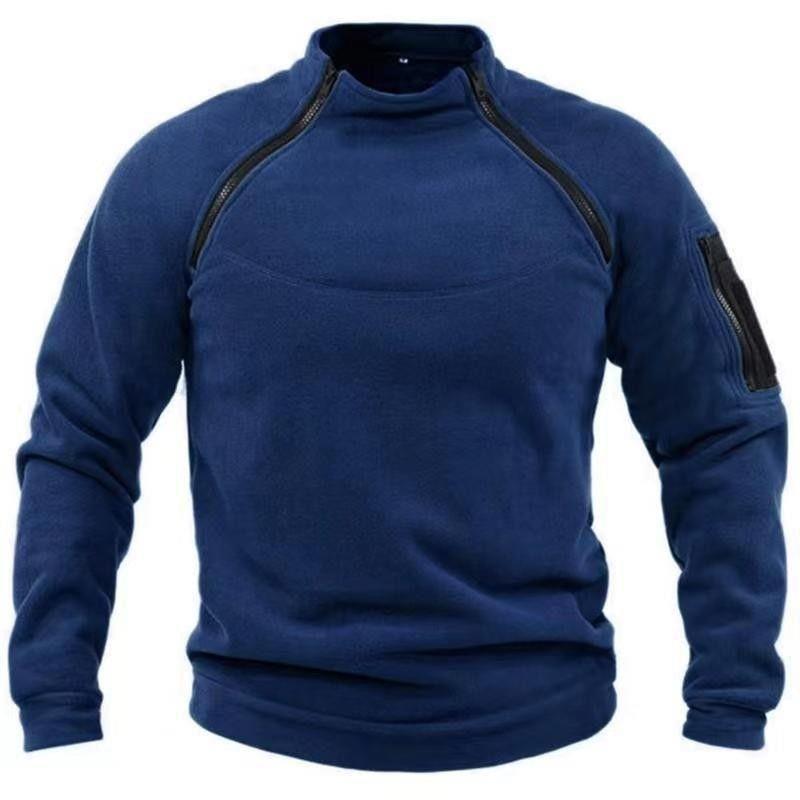Men's Warm Stand Collar And Loose Solid Colour Sweater