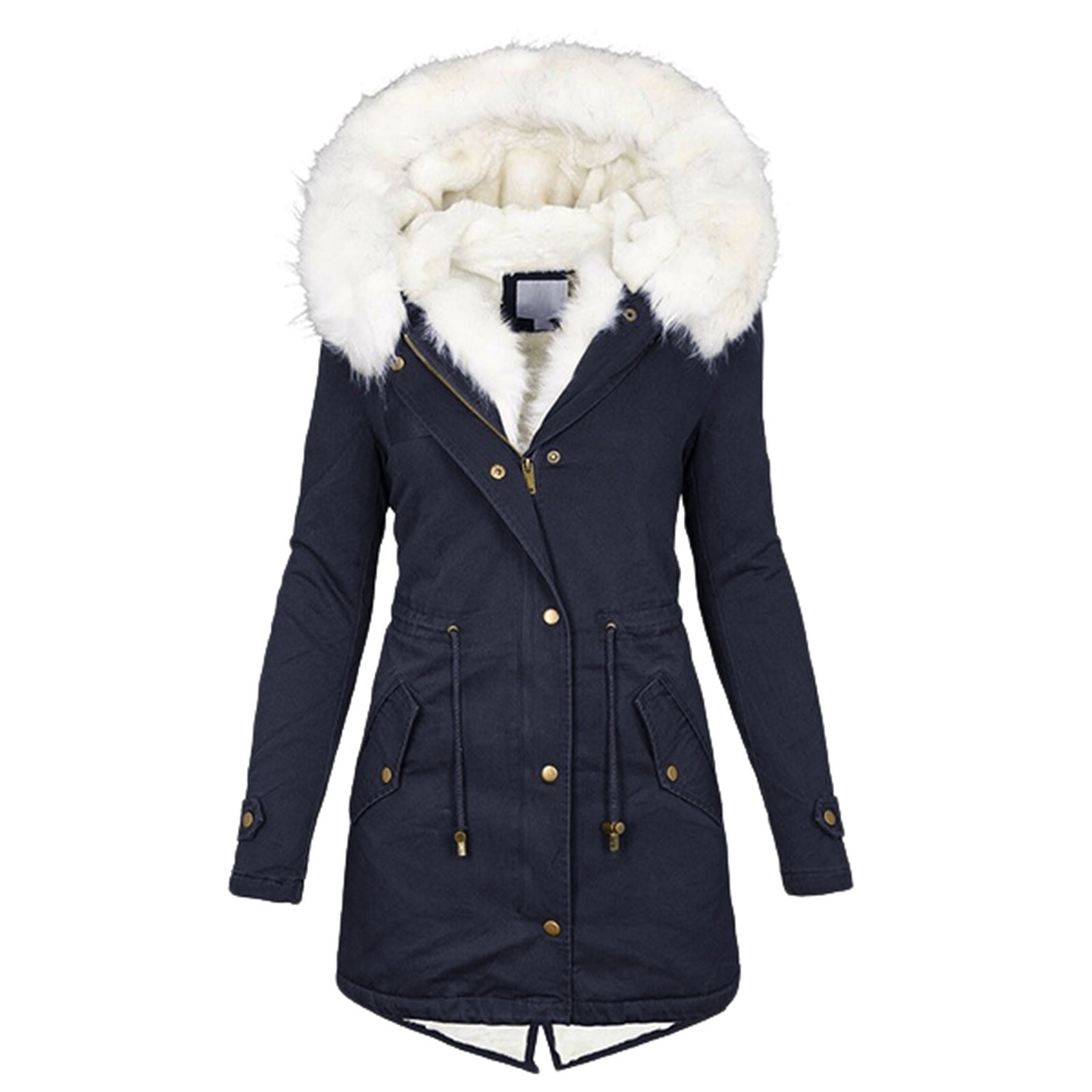Women's Cotton Padded Jacket With White Collar