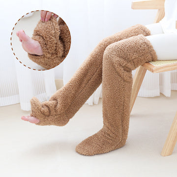 Winter Warm Over Knee High Fuzzy Long Socks - Cold-proof Stockings, Home Floor Sleeping Socks - Unisex
