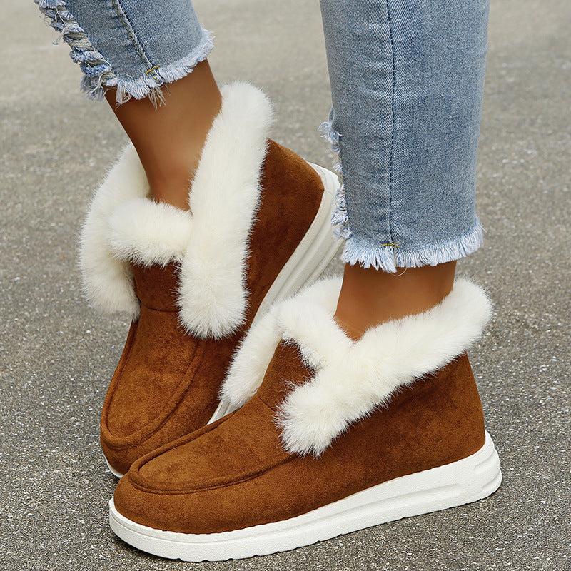 Women's Snow Boots Warm Winter Shoes Plush Fur Ankle Boots