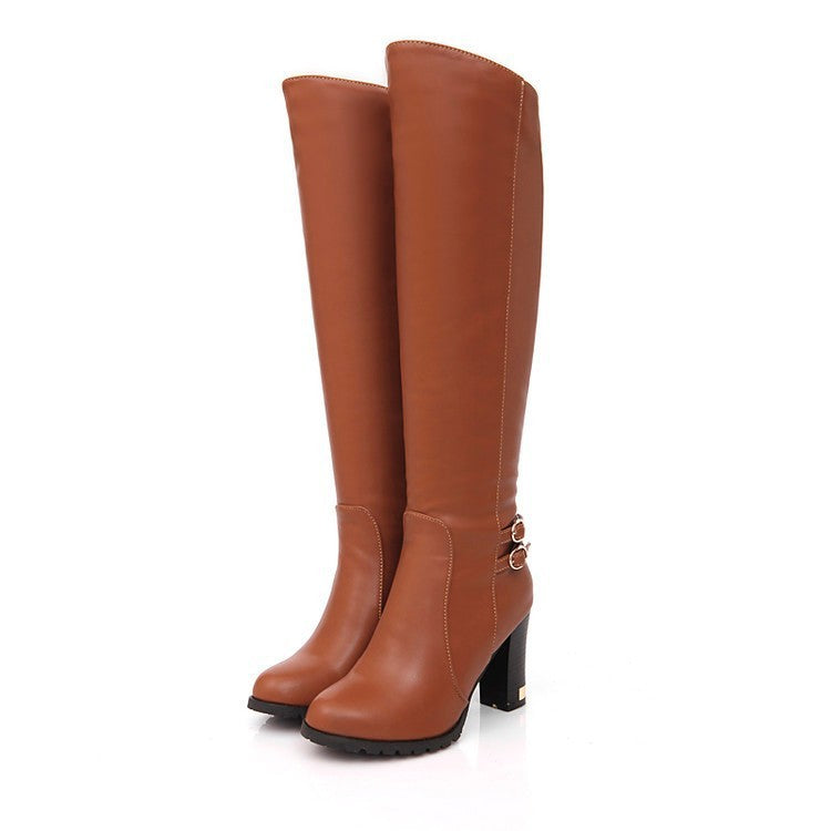 Thick Heel Over The Knee High Heel Boots