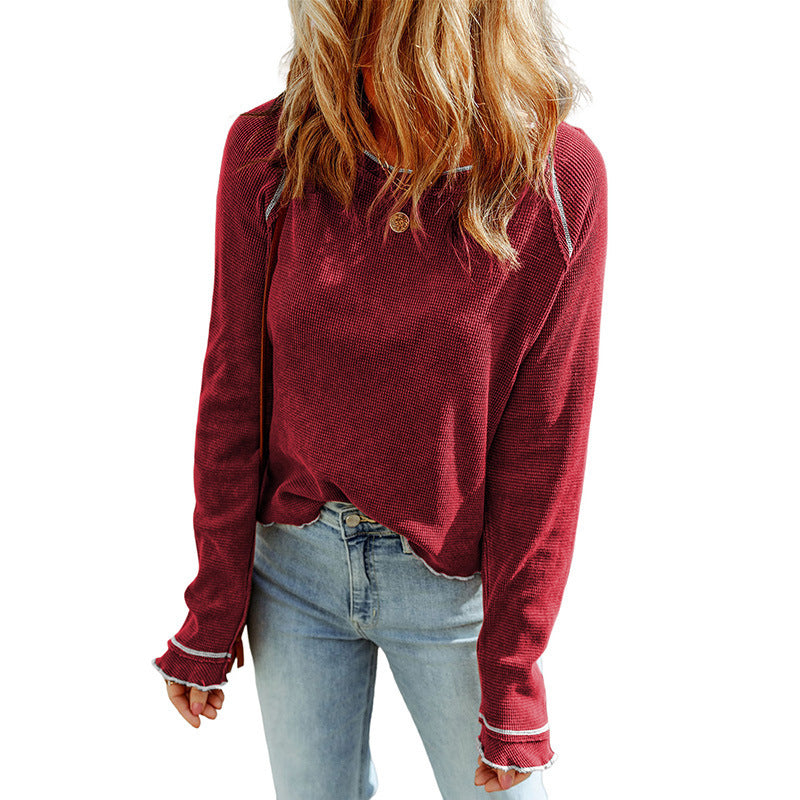 Women's Autumn Thin Solid Colour Bottoming Shirt
