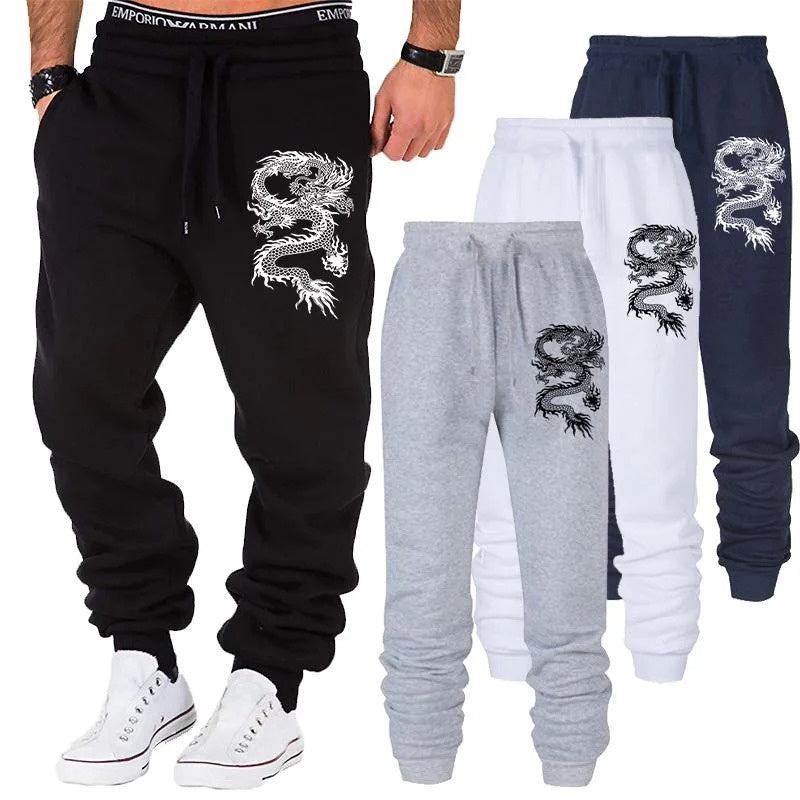 Men's Fashion Casual Dragon Jogger Pants - All-Season Suitable