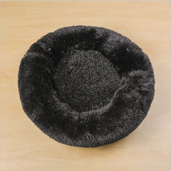 Pet Round Plush Beds For Small Dogs And Cats With Litter Kennel Feature - Suitable For a Puppy