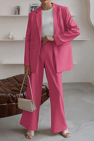 Women's Fashion Casual Solid Colour Coat - Trousers Suit