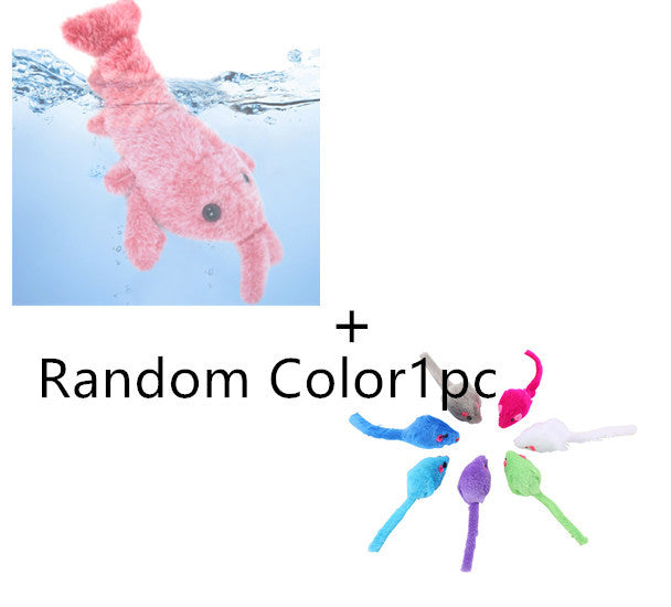 USB Charging Electric Jumping Shrimp Pet Toys - Simulation Lobster Funny Cat Plush