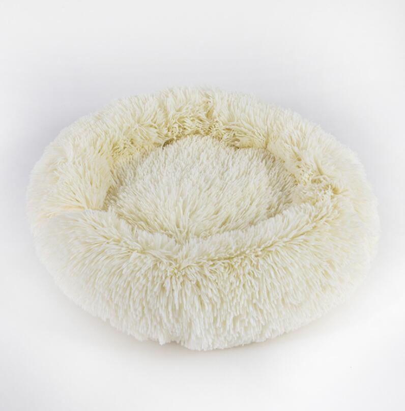 Pet Round Plush Beds For Small Dogs And Cats With Litter Kennel Feature - Suitable For a Puppy