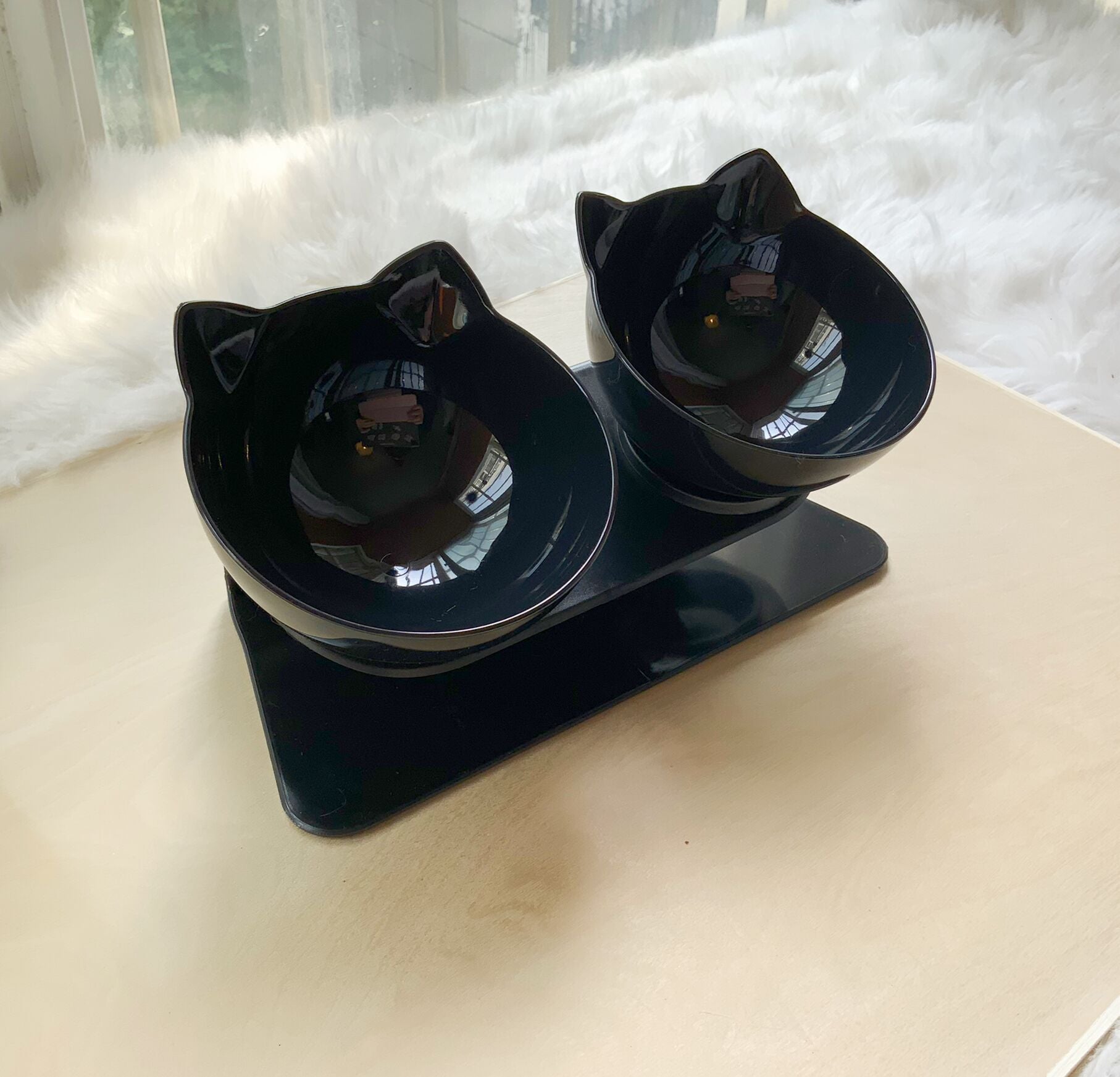Cat Double Food Bowl With Cervical Vertebra Protection