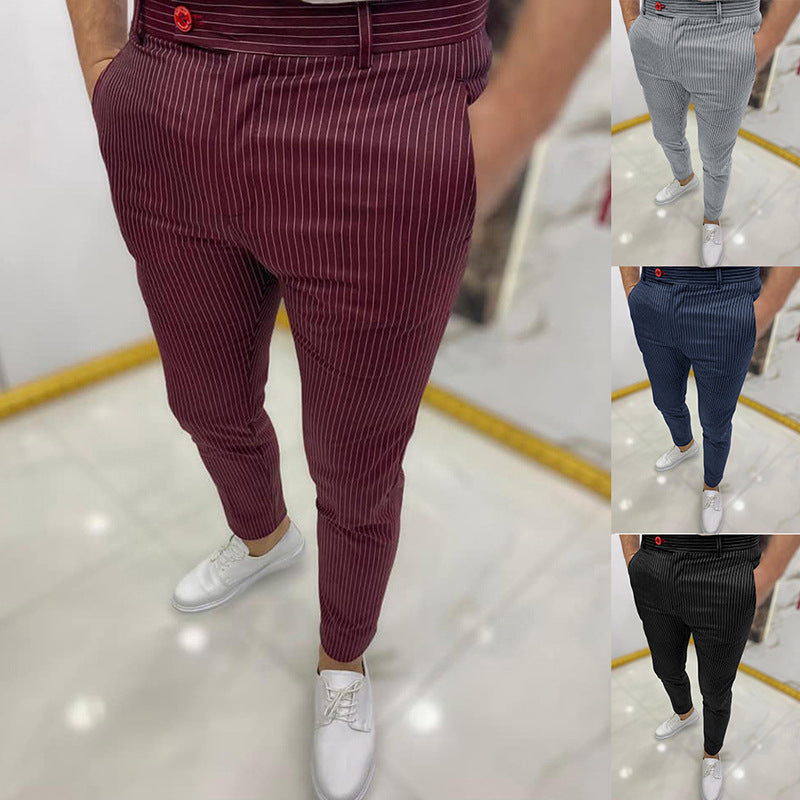 Men's Thin Striped Slim Casual Pants