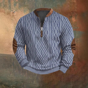 Autumn & Winter Digital Printing Half Zipper Warm Sweater For Men