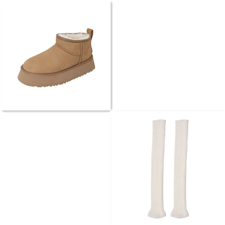 Women's Snow Boots Muffin Thick Soled - Suitable For Outdoor Use